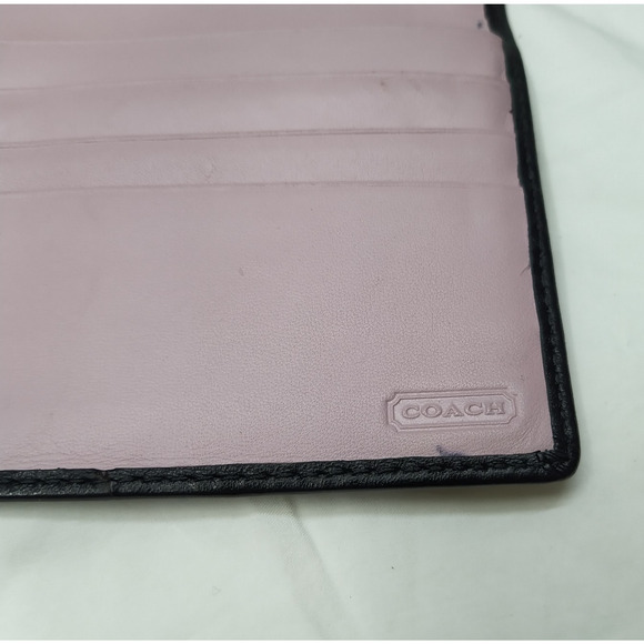 Coach Kristin Black Leather Flap Closure Credit Card ID Window Trifold Wallet - Picture 13 of 16